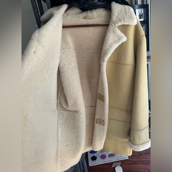 Men’s Beige Wilson Leather Coat Size L - Picture 3 of 5